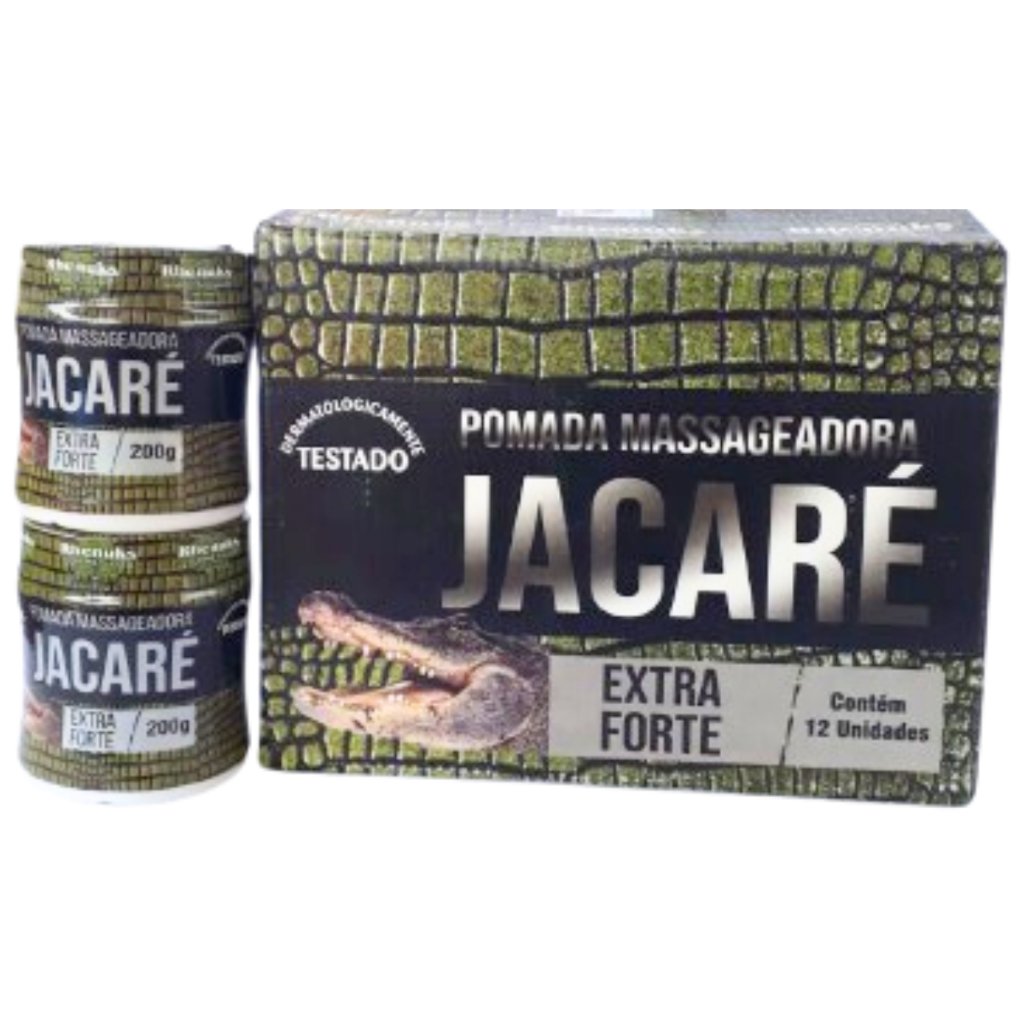 Pomada Massageadora Jacaré Extra Forte Kit Atacado 12Un Rhenuks