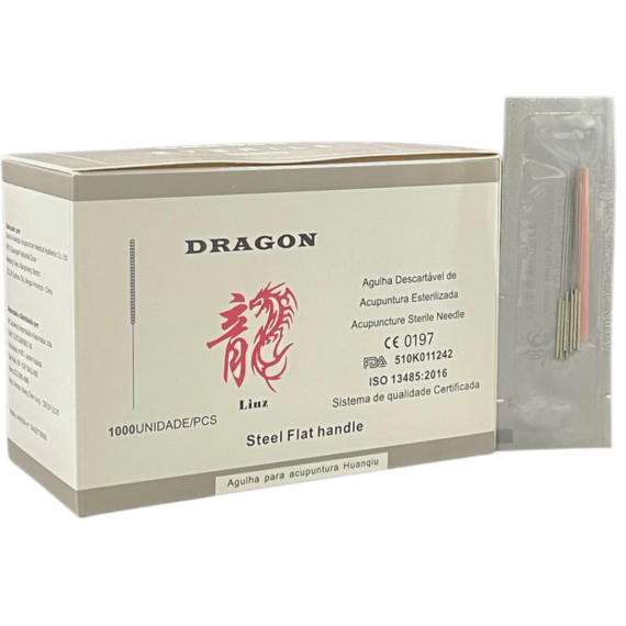 Agulha Ting  0,18x8mm Para Acupuntura Facial 1000 und - Dragon