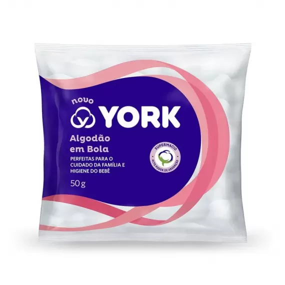 Algodão Em Bolas 100% Puro Pacote 50g - York