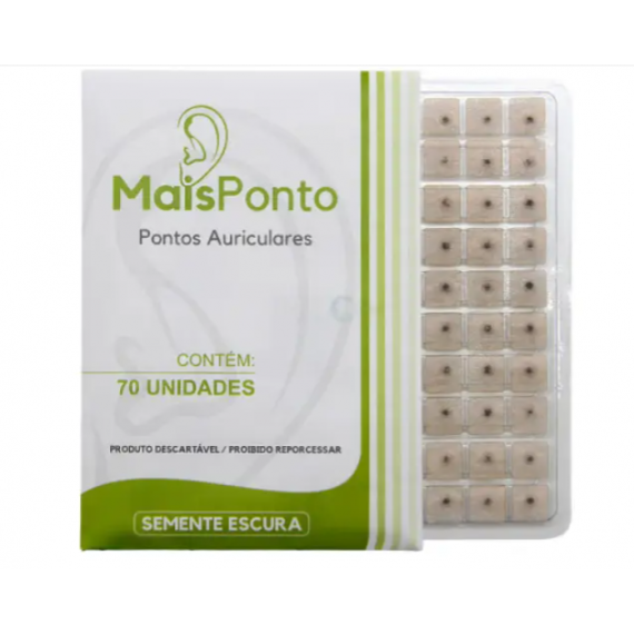 Cartela 70 Pontos Sementes Escura Micropore Quadrado - MaisPonto