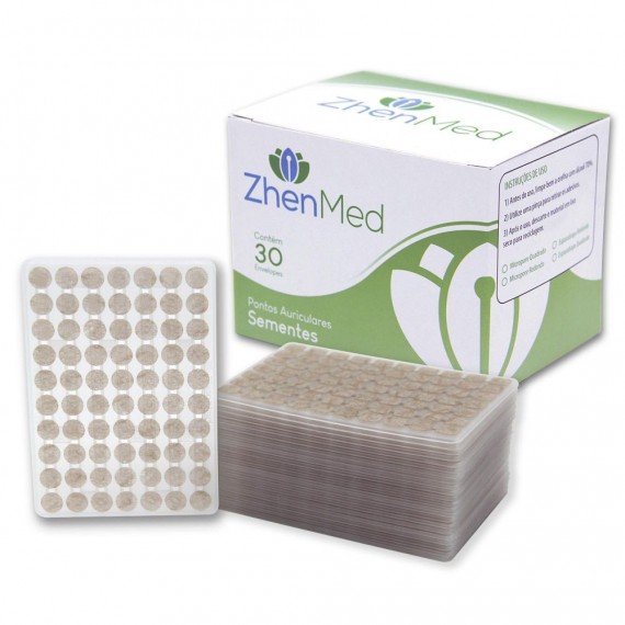 Caixa C/30 Cartelas Ponto Para Auriculoterapia - Zhenmed