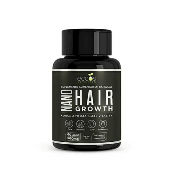 Nano Hair Growth Oral Para Queda E Crescimento Capilar 500mg 60 Cápsulas - Eccos