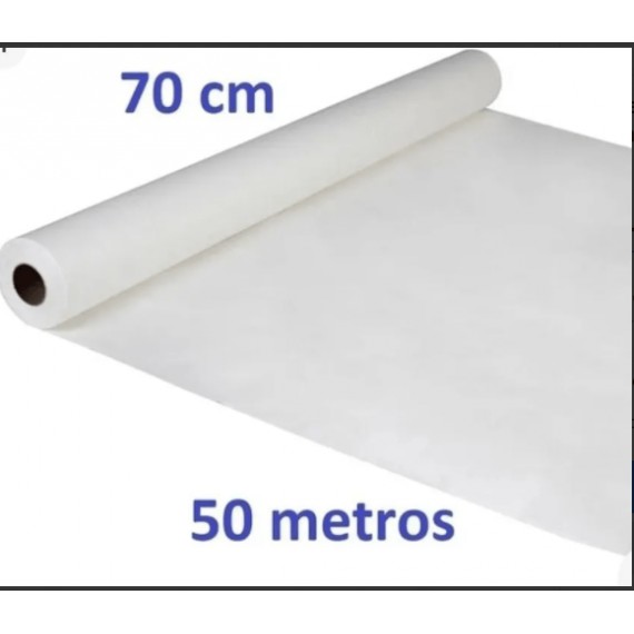 Lençol Papel Branco Maca Hospitalar Descartável Rolo 70x50