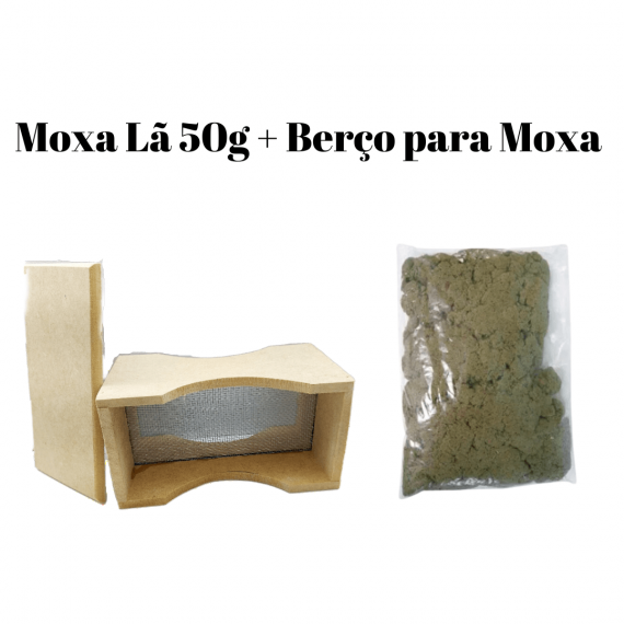 Kit Moxa Lã Tipo A C/ 50 Gramas E Berço Para Moxa