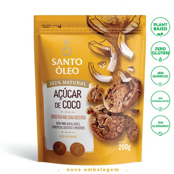 Açúcar De Coco 200g - Santo Óleo