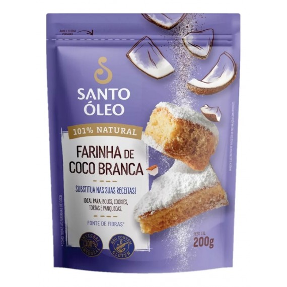 Farinha De Coco Branca 200g - Santo Óleo