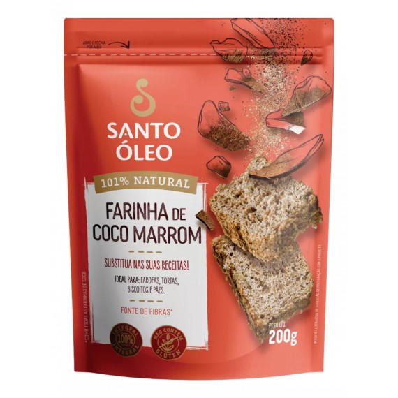 Farinha Coco Marrom 200g - Santo Óleo