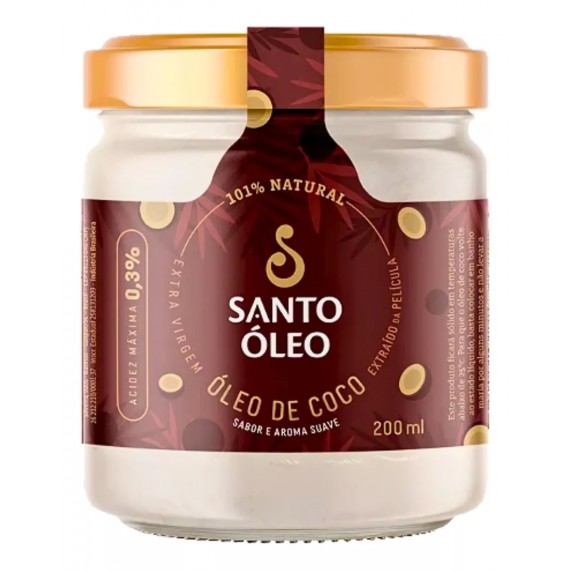 Óleo De Coco Extravirgem de Película 200ml - Santo Óleo