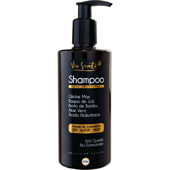 Shampoo Bioestimulador C/ Fatores de Crescimento e Ácido Hialurônico 320ml - Vie Santé 